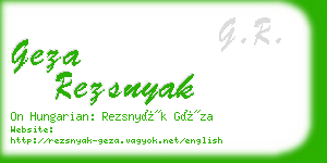 geza rezsnyak business card